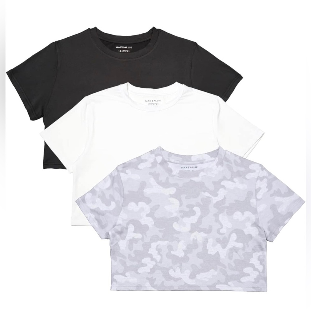 MAX ALLIE Women's Ultra Soft Cropped T Shirt Crew